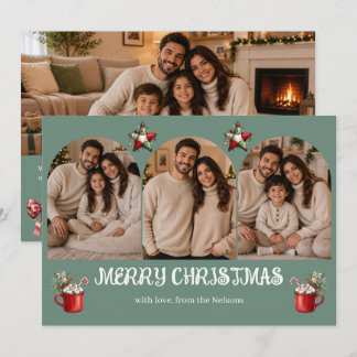 Personalisiertes Familienweihnachten | Frohe Weihn Feiertagskarte