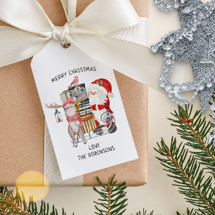 Personalisiertes Familienweihnachten mit Santa und Geschenkanhänger
