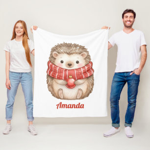 Personalisiertes Fantasie-Igel-Weihnachten Fleecedecke
