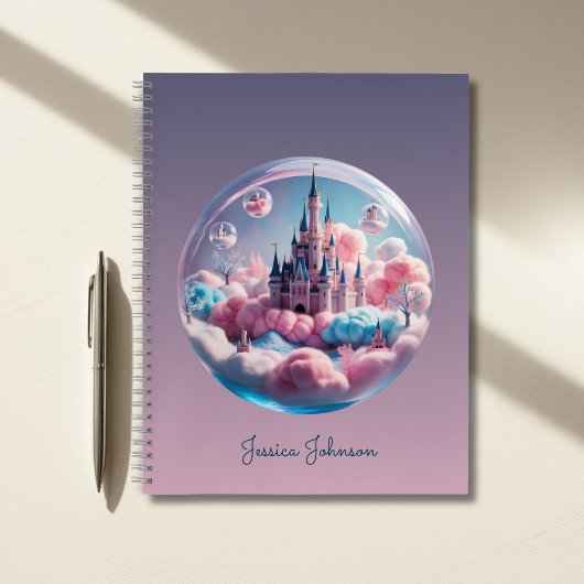 Personalisiertes Fantasy Castle Notebook für Mädch Notizblock