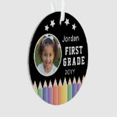 Personalisiertes Farbenfroh-Erstes Foto Keepake Ornament (Vorderseite)
