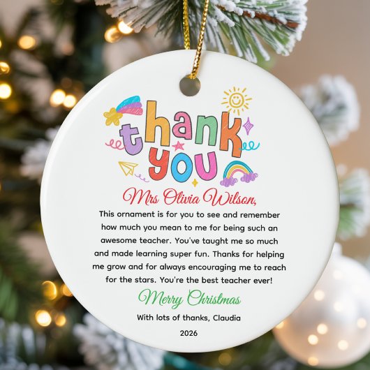 Personalisiertes farbenfrohes Dankeschön-Geschenk  Keramik Ornament