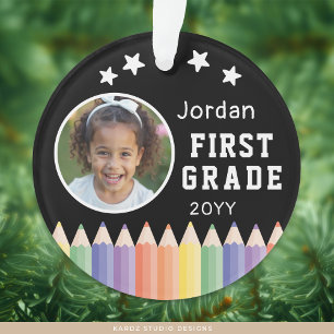 Personalisiertes farbenfrohes Erinnerungsfoto für Ornament