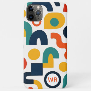 Personalisiertes farbenfrohes Retro-Formen-Kunstmu Case-Mate iPhone Hülle