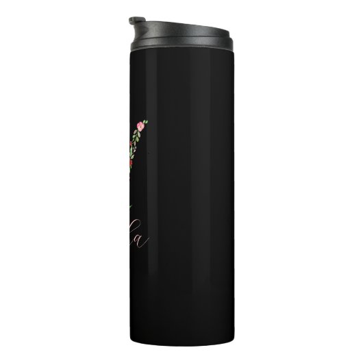 Personalisiertes Farbflorenmonogramm Buchstabe U Thermosbecher (Nach rechts gedreht)