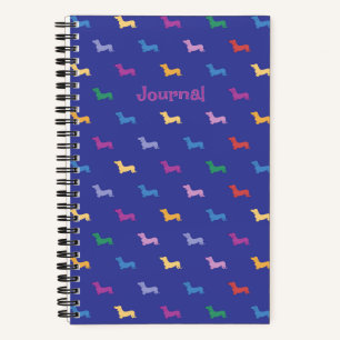 Personalisiertes Farbige Dachshund-Muster Klein Notizblock