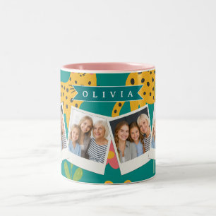 Personalisiertes Farbige Spaß Leopard Dschungel Na Zweifarbige Tasse