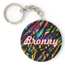 Personalisiertes Farbiger Zebra-Design-Schlüsselan