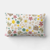 Personalisiertes farbiges blumengeschmücktes Kinde Lendenkissen (Rückseite)