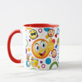 Personalisiertes farbiges Comic Emoji Design Tasse (Links)