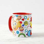 Personalisiertes farbiges Comic Emoji Design Tasse (Vorderseite Links)