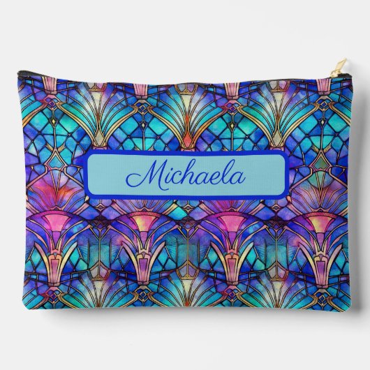 Personalisiertes, farbiges, gefestigtes Glas Zubehörtasche (Rückseite)