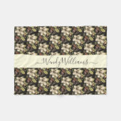 Personalisiertes, farbiges Magnolia-Blooms-Muster Fleecedecke (Vorderseite (Horizontal))