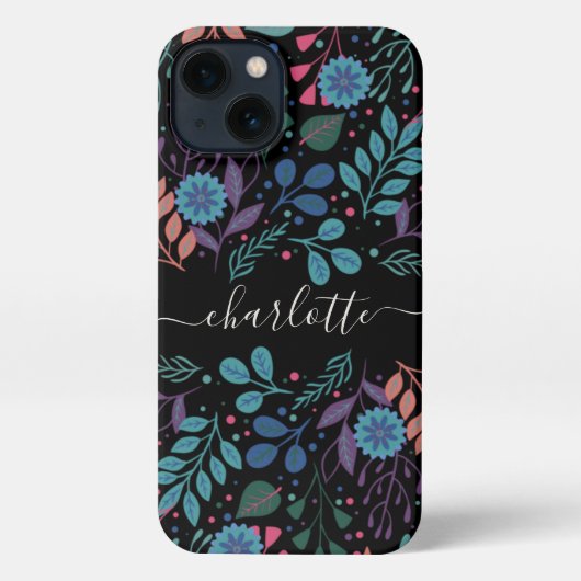 Personalisiertes, farbiges Muster iPhone Hülle (Rückseite)