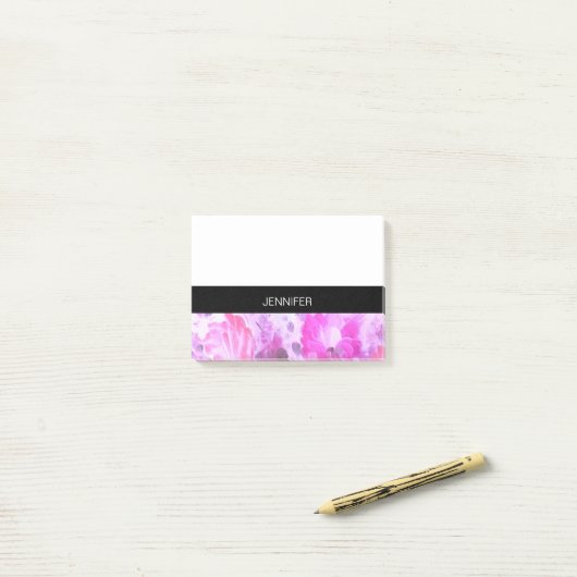 Personalisiertes, farbiges Muster Post-it Klebezettel (Auf Schreibtisch)