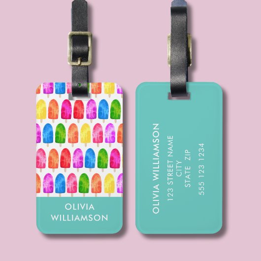 Personalisiertes, farbiges Popsicle Ice Lolly-Must Gepäckanhänger