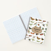 Personalisiertes, farbiges Vintages Insektenmuster Notizblock (Innenseite)