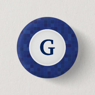 Personalisiertes Farbmuster aus blauem Mosaikbild Button
