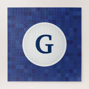 Personalisiertes Farbmuster aus blauem Mosaikbild Puzzle