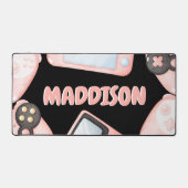 Personalisiertes Farbrosa Gaming Schreibtischunterlage (Vorderseite)