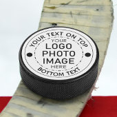 Personalisiertes Farbtextlogo für Foto Eishockey Puck
