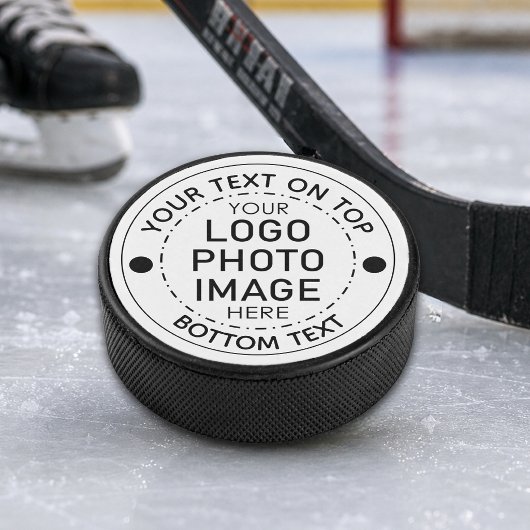 Personalisiertes Farbtextlogo für Foto Eishockey Puck