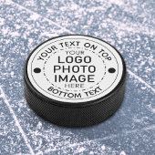 Personalisiertes Farbtextlogo für Foto Eishockey Puck