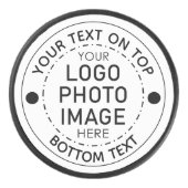 Personalisiertes Farbtextlogo für Foto Eishockey Puck (Vorderseite)