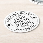 Personalisiertes Farbtextlogo für Foto Runder Pappuntersetzer (Angewinkelt)