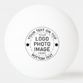 Personalisiertes Farbtextlogo für Foto Tischtennisball (Rückseite)