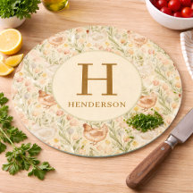 Personalisiertes Farmhouse-Monogramm-Glasbrett