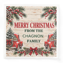Personalisiertes Farmhouse-Weihnachts-LKW-Papiertu
