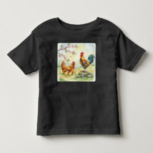 Personalisiertes Farmleben-Hahn-Küken-Kleinkind Kleinkind T-shirt