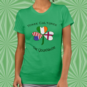 Personalisiertes Färöer-Inseln Irland USA Shamrock T-Shirt