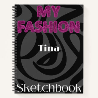 Personalisiertes Fashion Design Sketchbook Notizblock