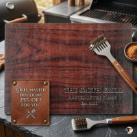 Personalisiertes Faux-Holz-BBQ-Grill-Master-Glas