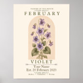 Personalisiertes Februar-Geburtsblumenposter Poster (Vorne)