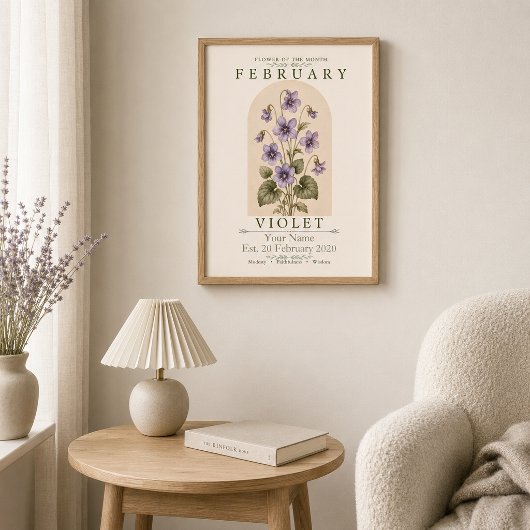 Personalisiertes Februar-Geburtsblumenposter Poster