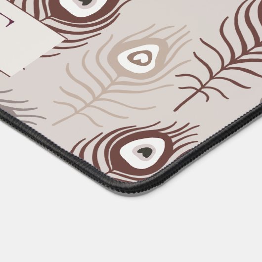 Personalisiertes Federmuster Schreibtischunterlage (Ecke)