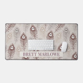 Personalisiertes Federmuster Schreibtischunterlage (Tastatur & Maus)