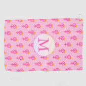 Personalisiertes Feministenrosa Golfhandtuch (Horizontal)