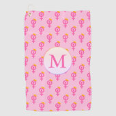 Personalisiertes Feministenrosa Golfhandtuch (Vorderseite)