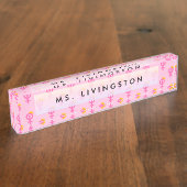 Personalisiertes Feministenrosa Namensplakette (Seite)