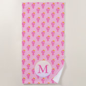 Personalisiertes Feministenrosa Strandtuch (Vorderseite)