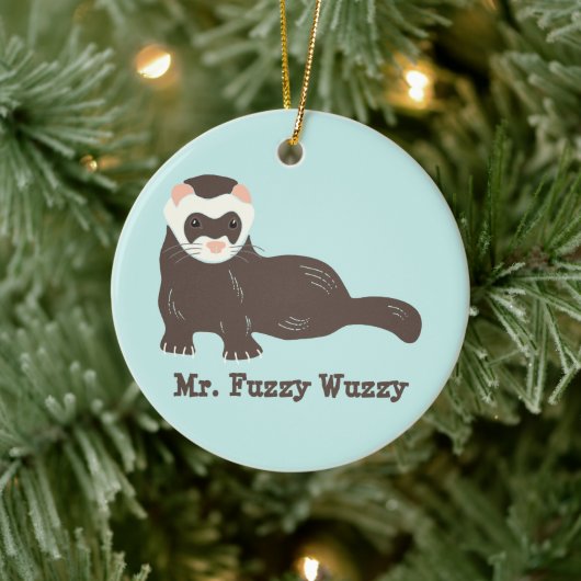 Personalisiertes Ferret-Foto Keramik Ornament (Baum)