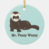 Personalisiertes Ferret-Foto Keramik Ornament (Vorne)