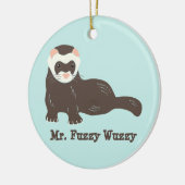 Personalisiertes Ferret-Foto Keramik Ornament (Links)