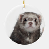 Personalisiertes Ferret-Foto Keramik Ornament (Hinten)