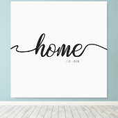 Personalisiertes festes Jahr | ZUHAUSE Leinwanddruck (Insitu (Holzboden))