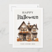Personalisiertes festliches Halloween-Anwesen Feiertagspostkarte (Vorne/Hinten)